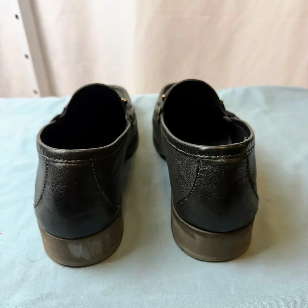 Donald Pliner Lelio Mens Black Leather Horsebit Loafers Size‎ 8 Italy Executive